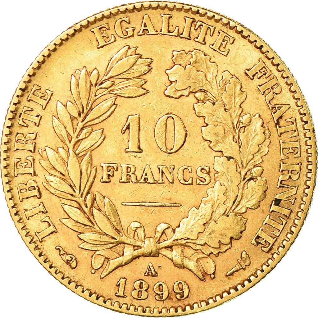 Coin, France, Cérès, 10 Francs, 1899, Paris, EF(40-45), Gold, KM:830