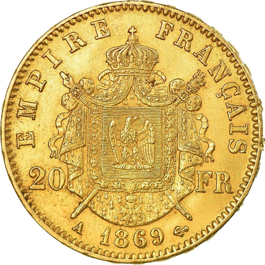 Monnaie, France, Napoleon III, Napoléon III, 20 Francs, 1869, Paris, TTB+, Or