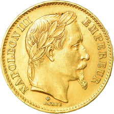Moneta, Francia, Napoleon III, Napoléon III, 20 Francs, 1867, Strasbourg, BB+