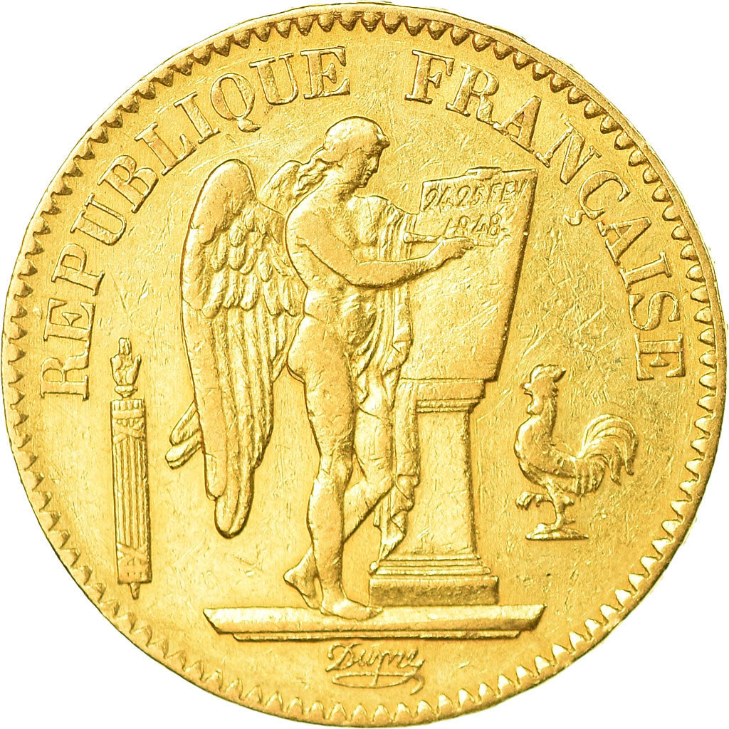 Moneta, Francia, Génie, 20 Francs, 1848, Paris, BB, Oro, KM:757