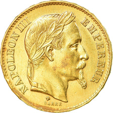 Moneta, Francia, Napoleon III, Napoléon III, 20 Francs, 1869, Strasbourg, BB+