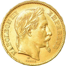 Coin, France, Napoleon III, Napoléon III, 20 Francs, 1866, Paris, AU(50-53)