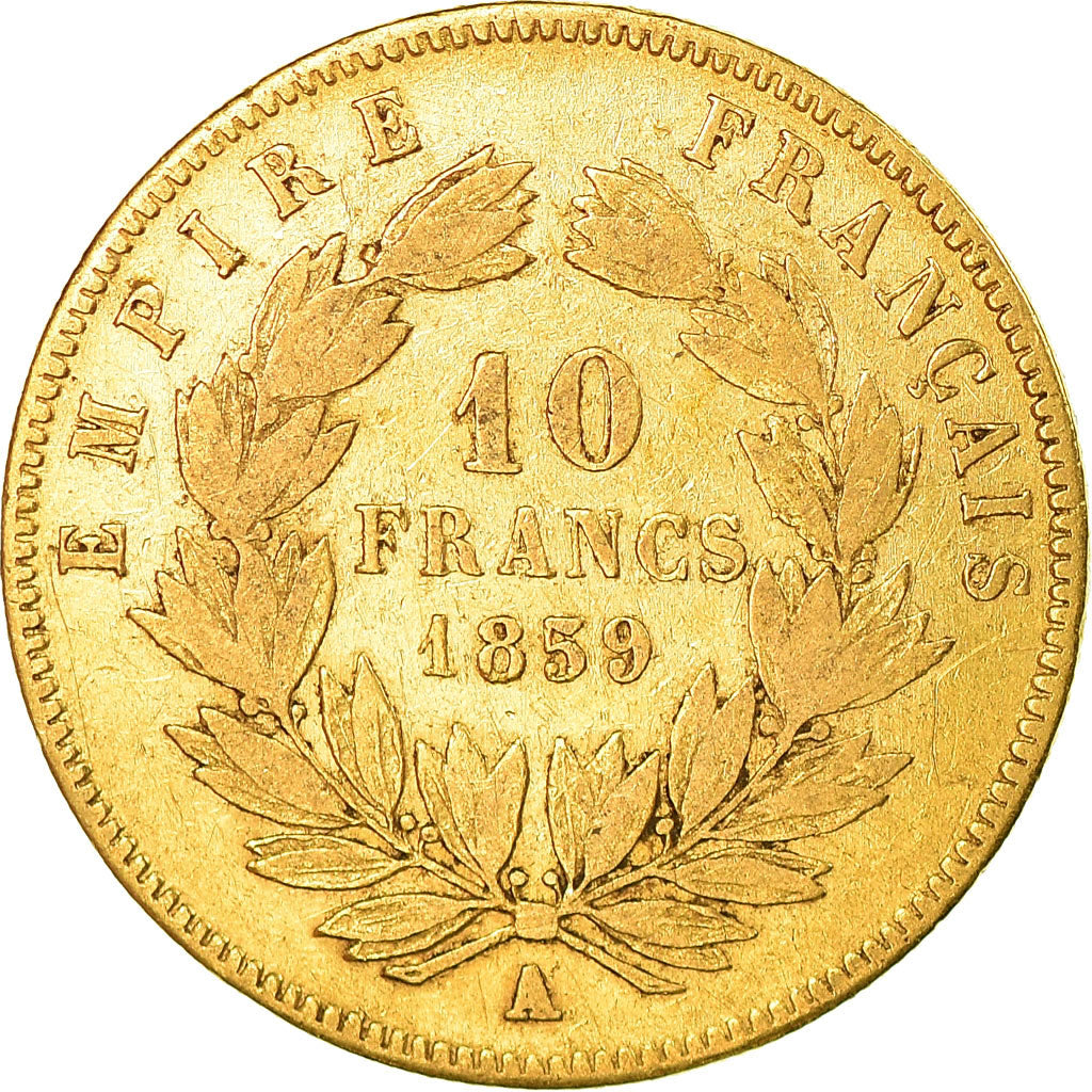 Coin, France, Napoleon III, Napoléon III, 10 Francs, 1859, Paris, VF(20-25)