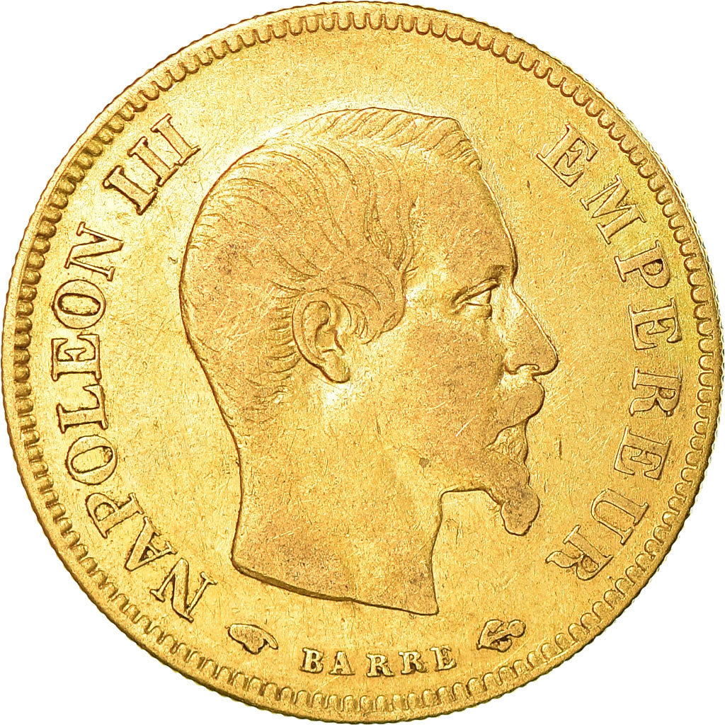 Münze, Frankreich, Napoleon III, 10 Francs, 1857, Paris,Gold, S+, KM 784.3