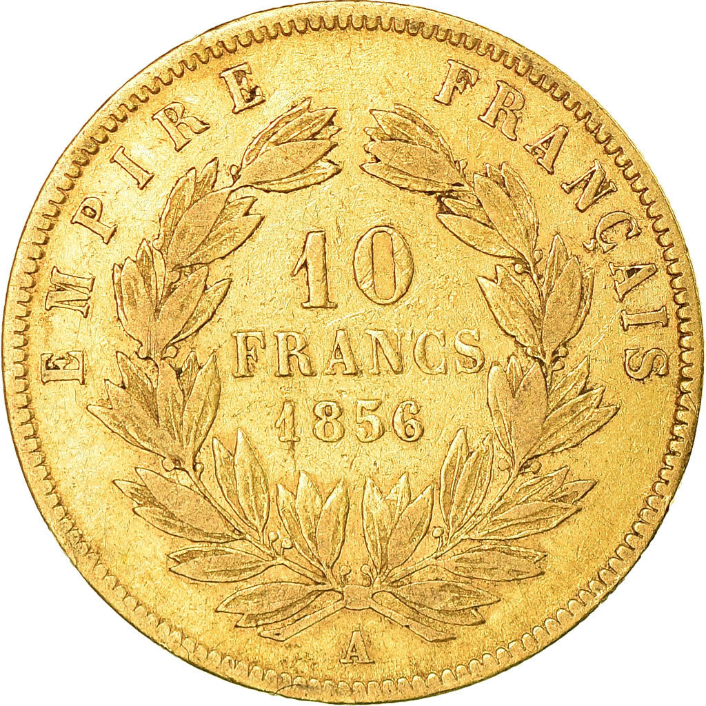 Munten, Frankrijk, Napoleon III, 10 Francs, 1856, Paris, Goud, FR, KM 784.3