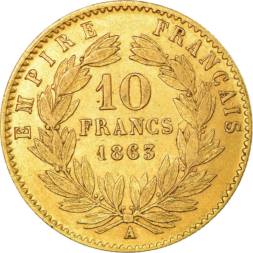 Moeda, França, Napoleon III, Napoléon III, 10 Francs, 1863, Paris, EF(40-45)