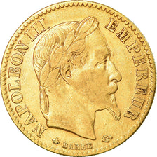 Moneta, Francia, Napoleon III, 10 Francs, 1866, Paris, MB+, Oro, KM:800.1