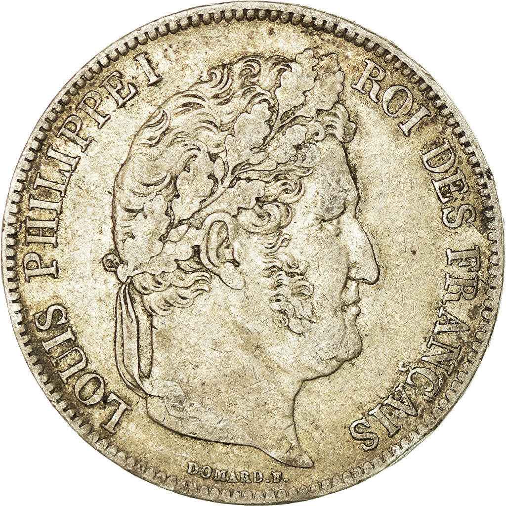 Coin, France, Louis-Philippe, 5 Francs, 1839, Bordeaux, EF(40-45), Silver
