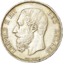 Coin, Belgium, Leopold II, 5 Francs, 5 Frank, 1871, EF(40-45), Silver, KM:24