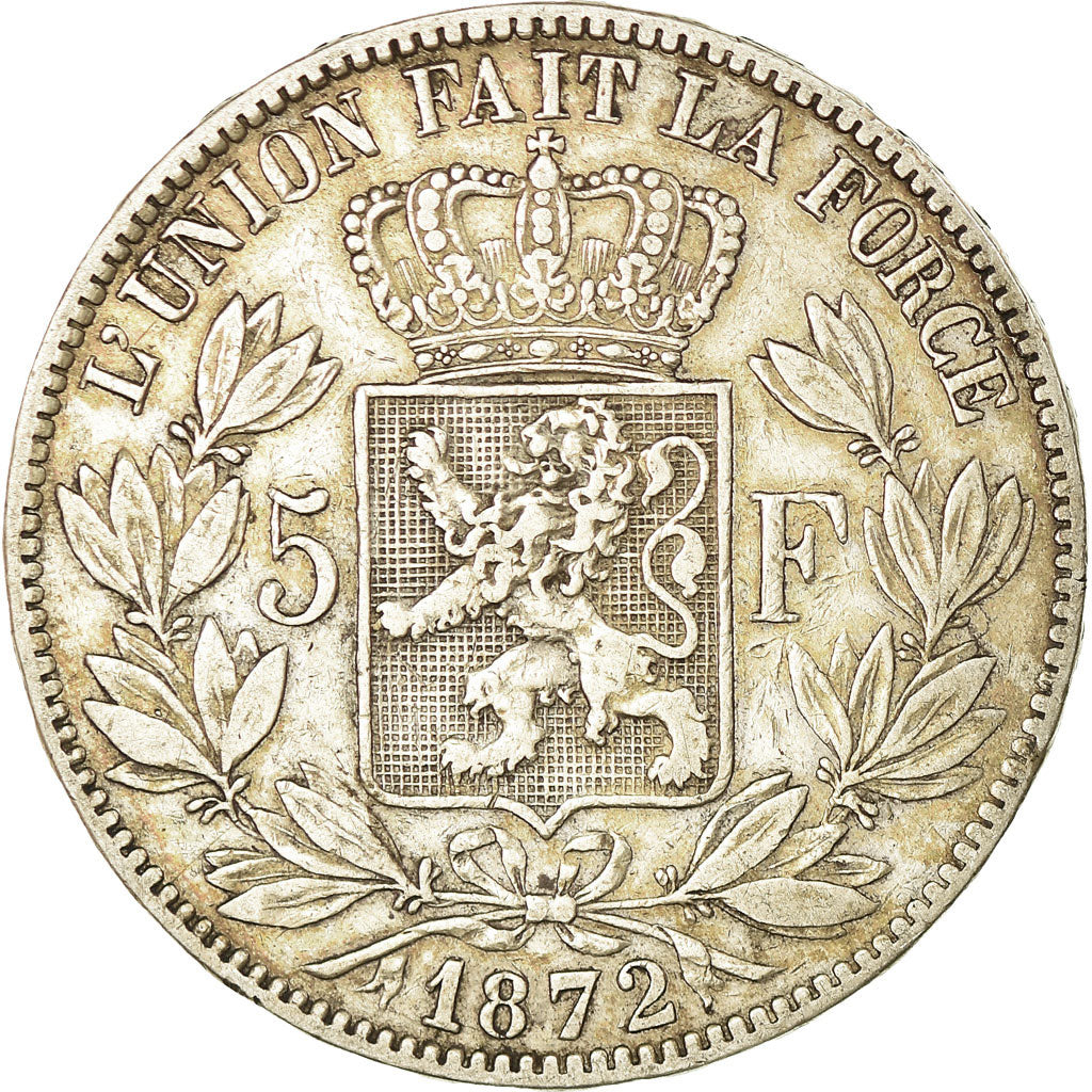 Coin, Belgium, Leopold II, 5 Francs, 5 Frank, 1872, VF(30-35), Silver, KM:24