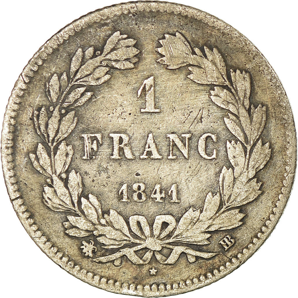 Coin, France, Louis-Philippe, Franc, 1841, Strasbourg, F(12-15), Silver
