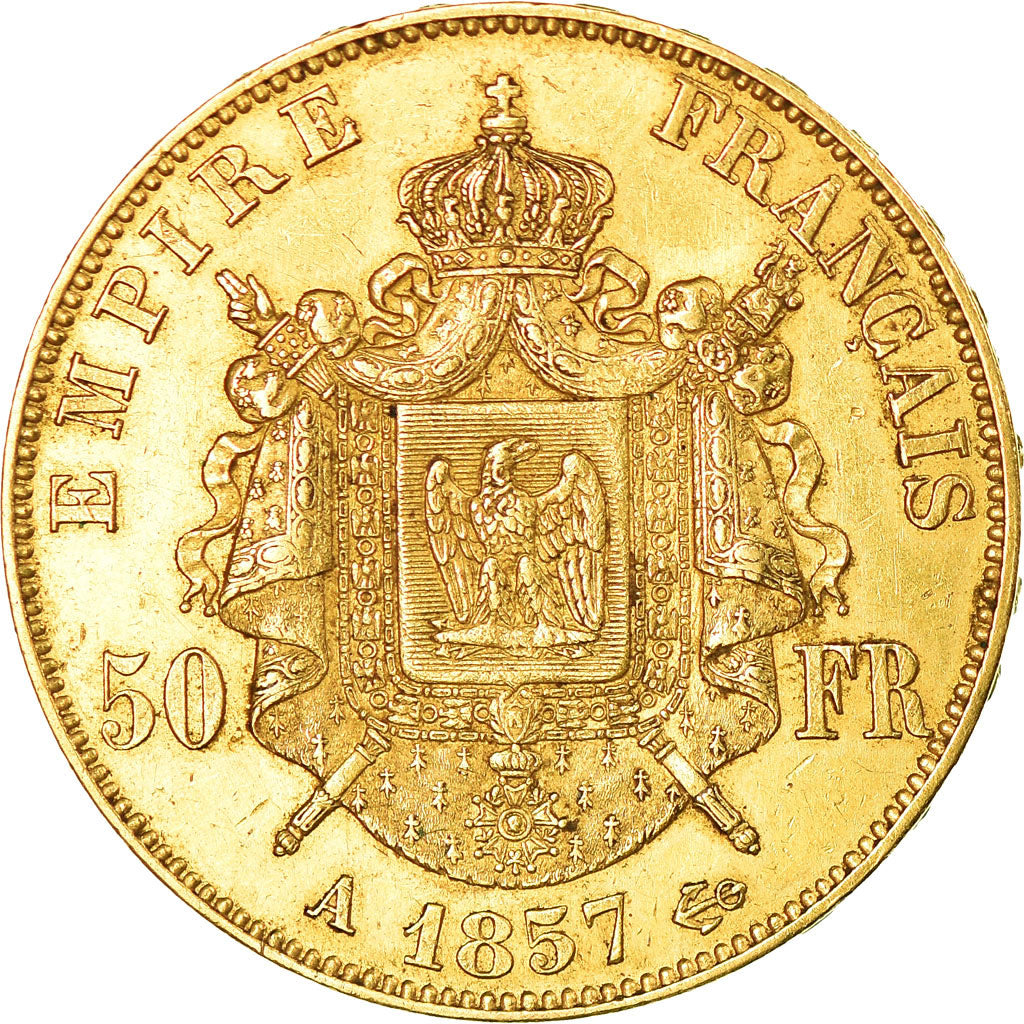 Munten, Frankrijk, Napoleon III, Napoléon III, 50 Francs, 1857, Paris, ZF+