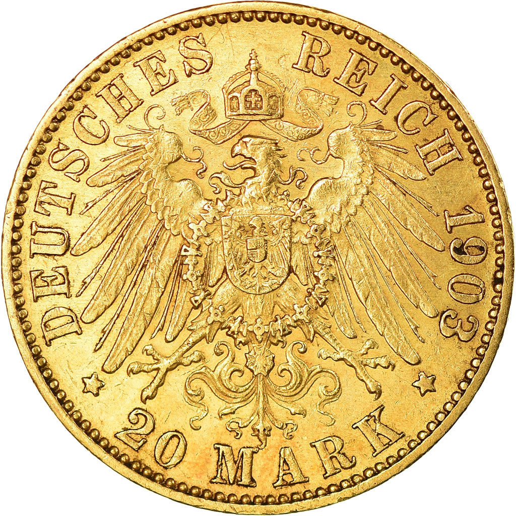 Moneda, Estados alemanes, PRUSSIA, Wilhelm II, 20 Mark, 1903, Berlin, EBC, Oro