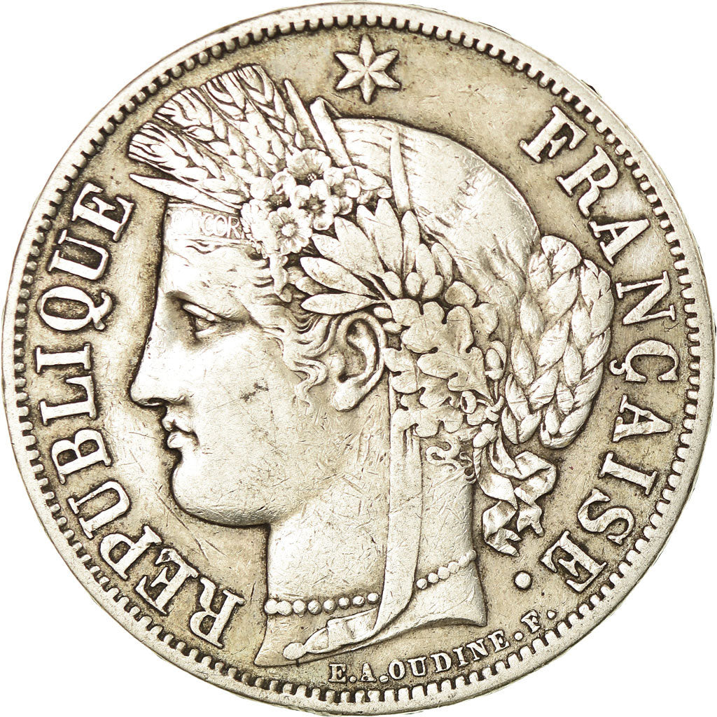 Moneta, Francia, Cérès, 5 Francs, 1870, Paris, BB, Argento, KM:819