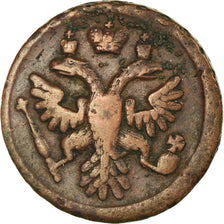 Moeda, Rússia, Anna, Denga, 1/2 Kopek, 1737, Ekaterinbourg, VF(30-35), Cobre