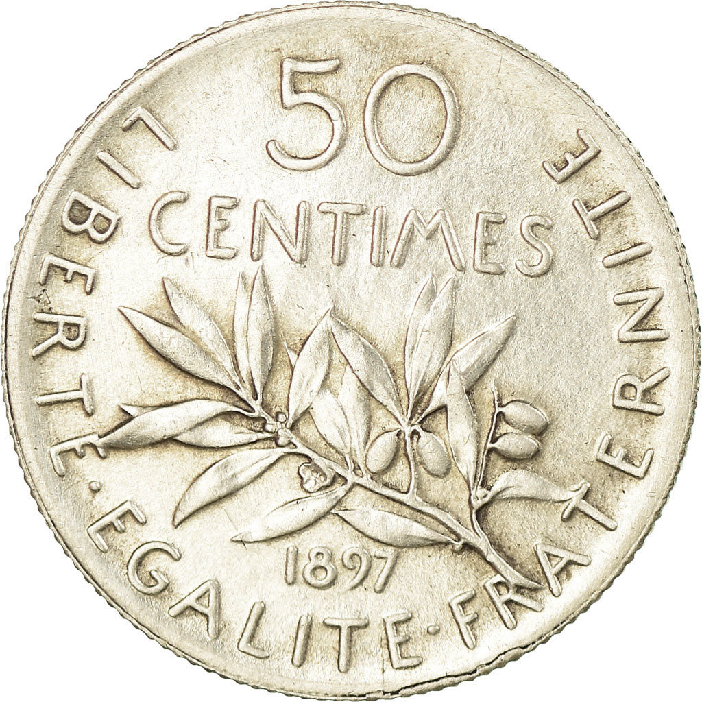 Monnaie, France, Semeuse, 50 Centimes, 1897, Paris, TTB+, Argent, Gadoury:420