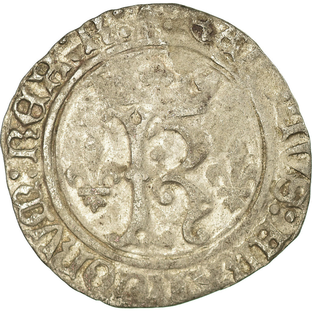 Coin, France, Charles VIII, Karolus de Bretagne, Rennes, VF(30-35), Billon
