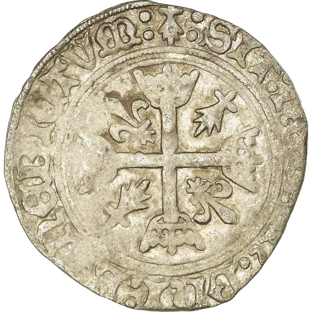 Coin, France, Charles VIII, Karolus de Bretagne, Rennes, VF(30-35), Billon