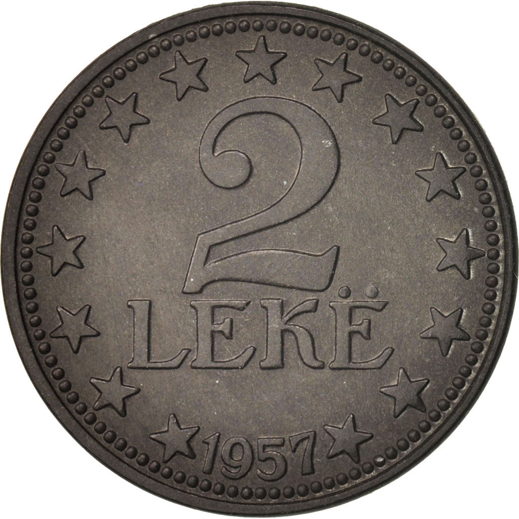 Moneda, Albania, 2 Leke, 1957, SC, Cinc, KM:37