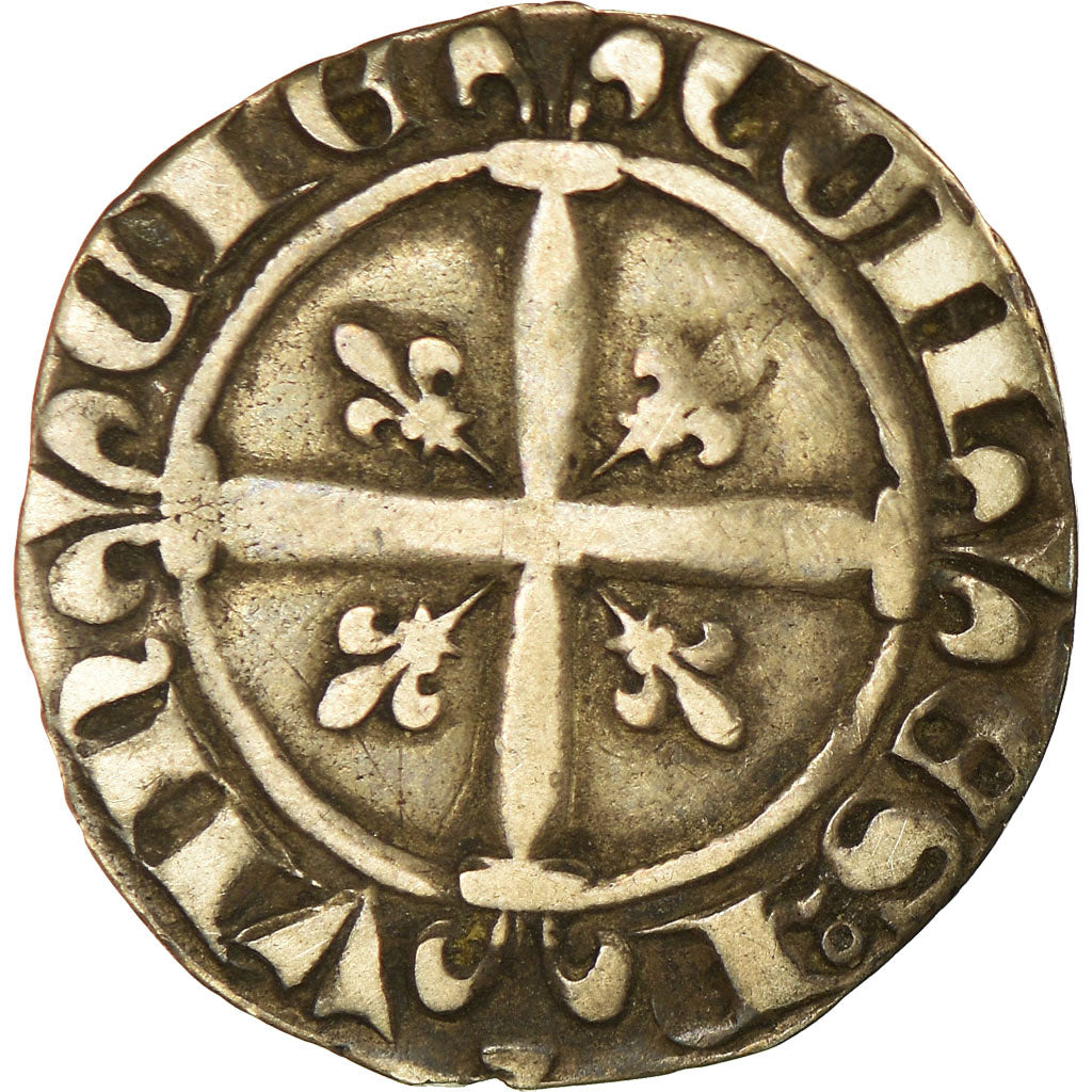 Coin, France, Provence, Robert d'Anjou, Sol coronat, 1339, EF(40-45), Silver