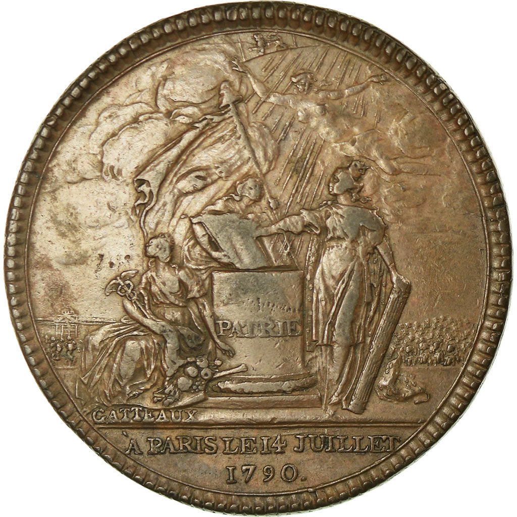 Francia, medalla, Constitution, Confédération des François, 1790, Gatteaux