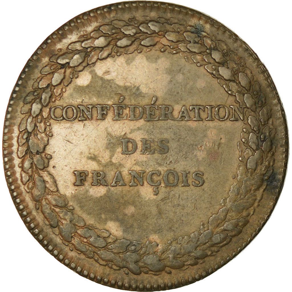 Francia, medalla, Constitution, Confédération des François, 1790, Gatteaux