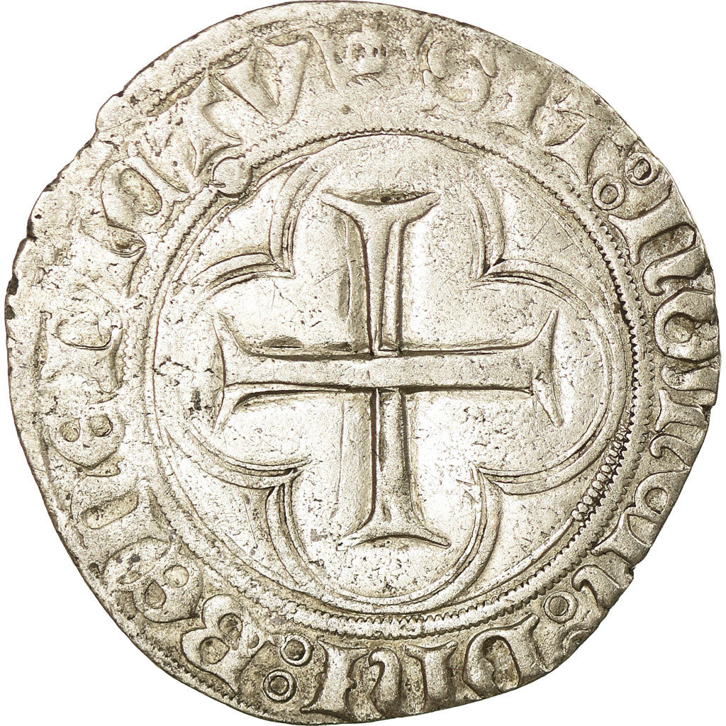 Coin, France, Louis XI, Blanc au Soleil, 1475, Saint Lô, EF(40-45), Billon