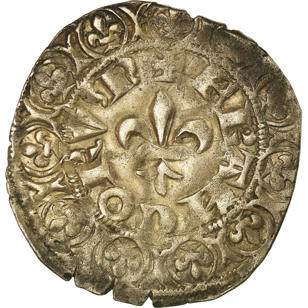 Coin, France, Philippe VI, Gros à la fleur de lis, 1341/42, EF(40-45), Billon