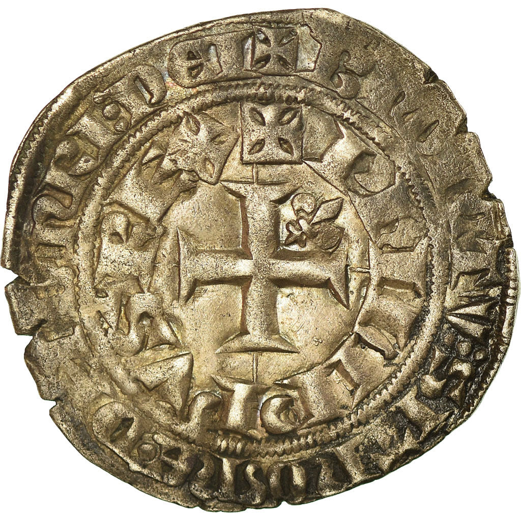 Coin, France, Philippe VI, Gros à la fleur de lis, 1341/42, EF(40-45), Billon