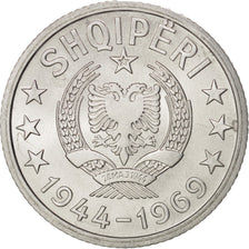 Albania, 5 Qindarka, 1969, Aluminum, KM:44