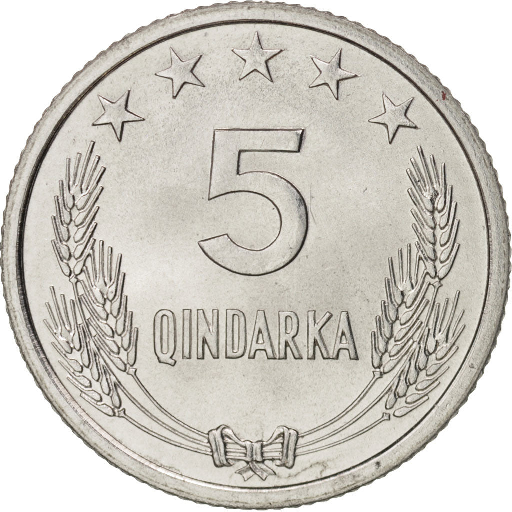 Albania, 5 Qindarka, 1969, Aluminum, KM:44