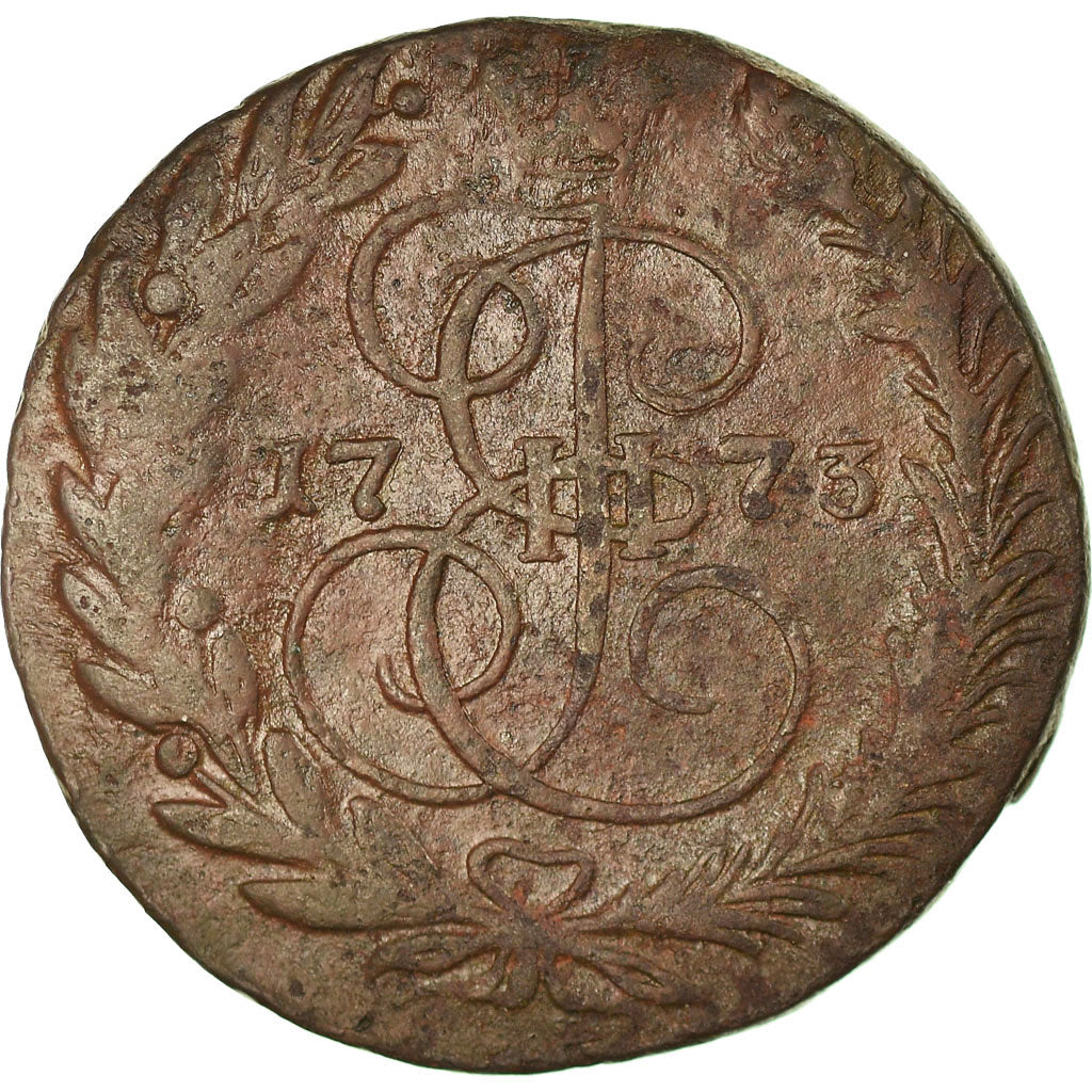Moeda, Rússia, Catherine II, 2 Kopeks, 1773, Ekaterinbourg, VF(30-35), Cobre