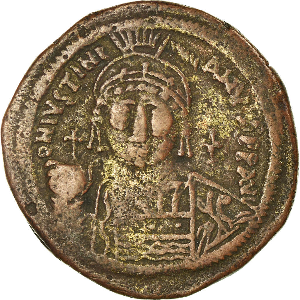 Monnaie, Justinien I, Follis, 541-542, Constantinople, TB+, Cuivre, Sear:163