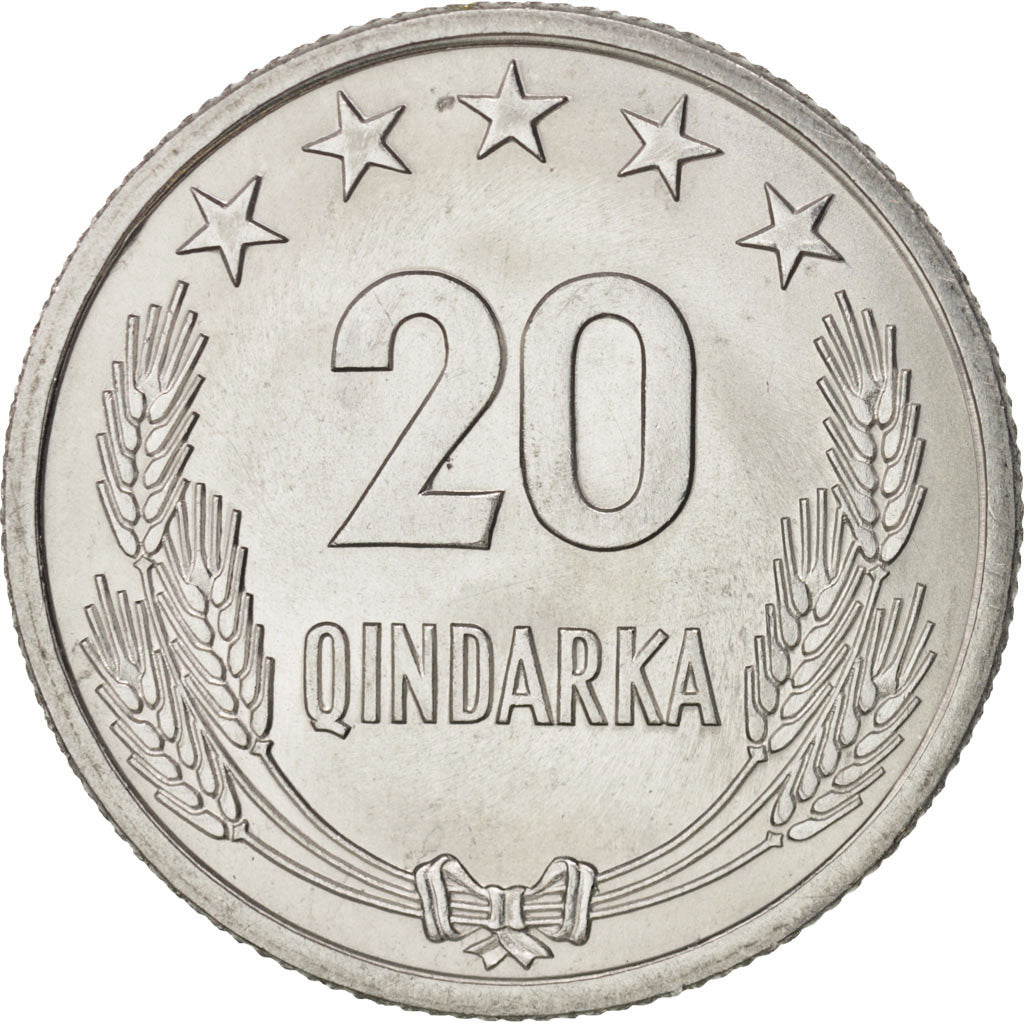 Albania, 20 Qindarka, 1969, Aluminum, KM:46