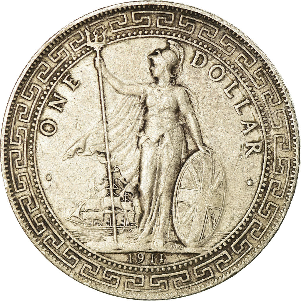 Coin, Great Britain, Trade Dollar, 1911, Bombay, EF(40-45), Silver