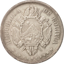 Coin, Bolivia, Boliviano, 1871, AU(50-53), Silver, KM:155.3
