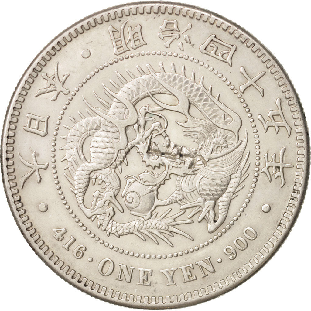 Coin, Japan, Mutsuhito, Yen, 1912, AU(55-58), Silver, KM:A25.3