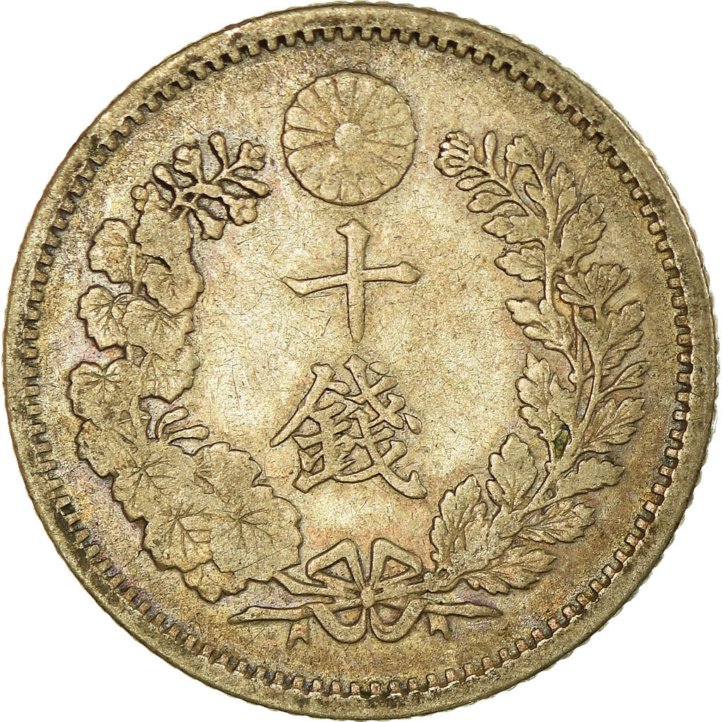 Coin, Japan, Mutsuhito, 10 Sen, 1887, EF(40-45), Silver, KM:23
