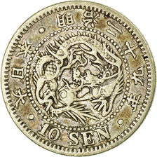 Coin, Japan, Mutsuhito, 10 Sen, 1896, EF(40-45), Silver, KM:23