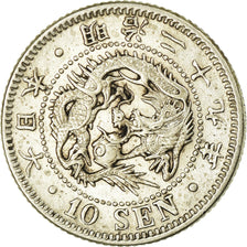 Moneta, Japonia, Mutsuhito, 10 Sen, 1896, AU(55-58), Srebro, KM:23