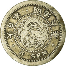 Coin, Japan, Mutsuhito, 5 Sen, 1873, VF(30-35), Silver, KM:22