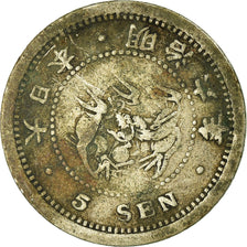 Coin, Japan, Mutsuhito, 5 Sen, 1873, VF(20-25), Silver, KM:22