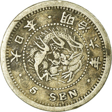 Coin, Japan, Mutsuhito, 5 Sen, 1873, EF(40-45), Silver, KM:22
