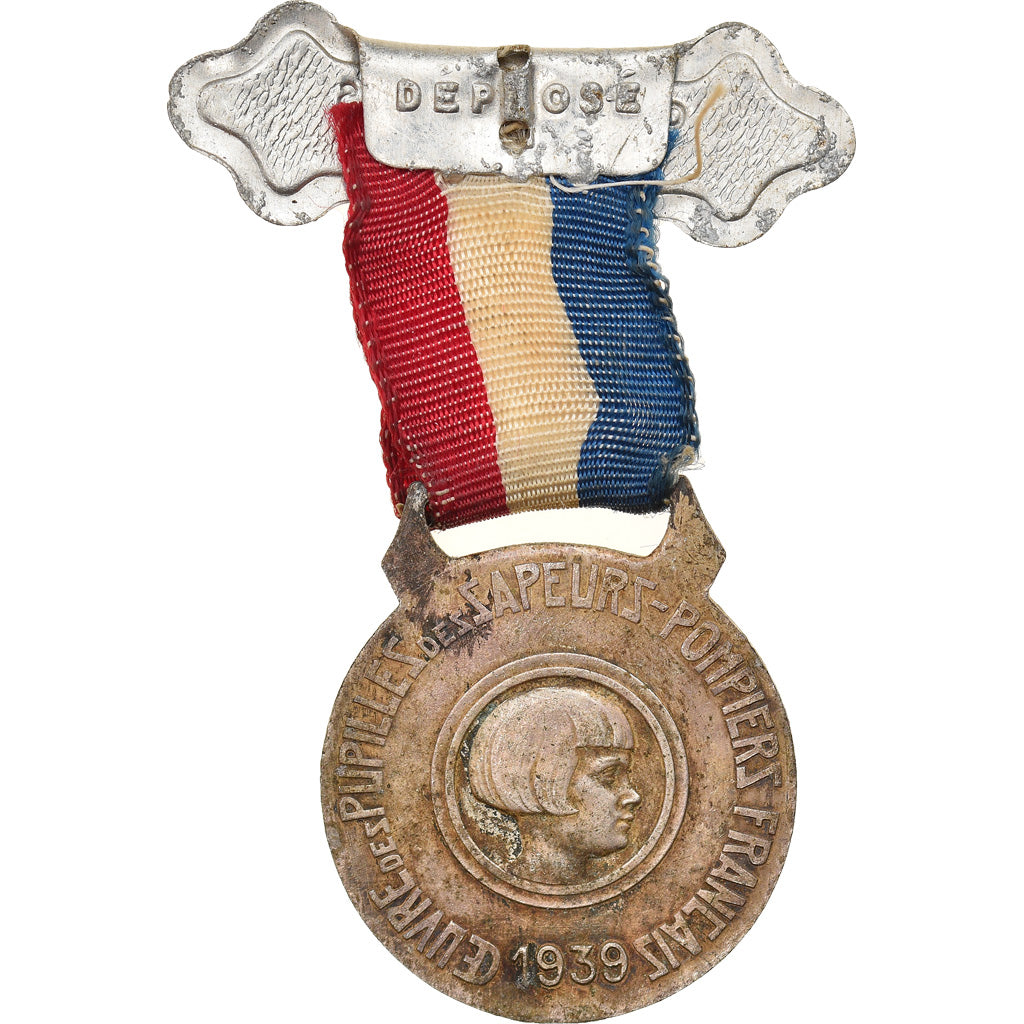 France, Médaille, Oeuvre des Pupilles des Sapeurs Pompiers Français, 1939