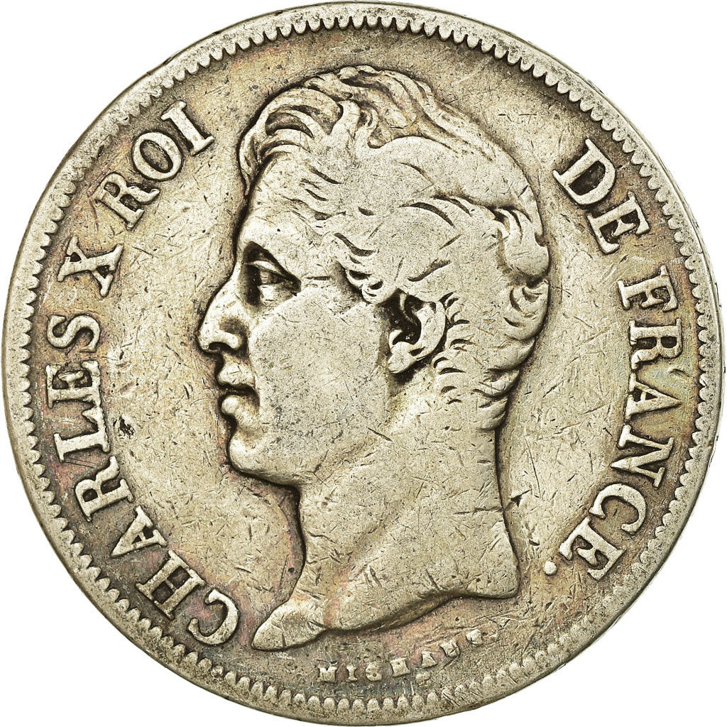Moneta, Francja, Charles X, 5 Francs, 1829, Bordeaux, VF(20-25), Srebro