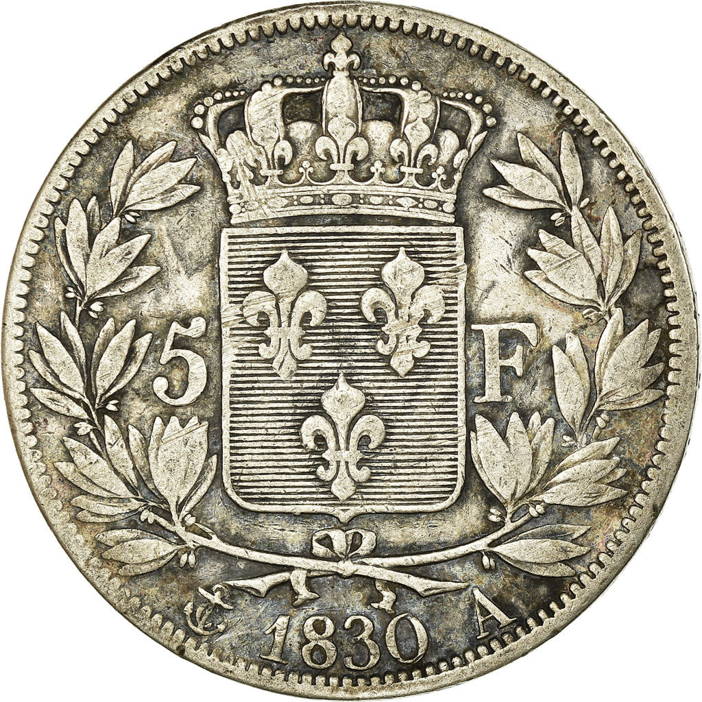 Coin, France, Charles X, 5 Francs, 1830, Paris, VF(30-35), Silver, KM:728.1
