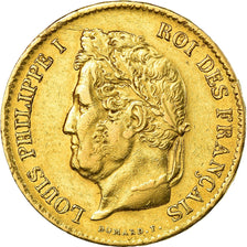 Moeda, França, Louis-Philippe, 40 Francs, 1833, Paris, EF(40-45), Dourado