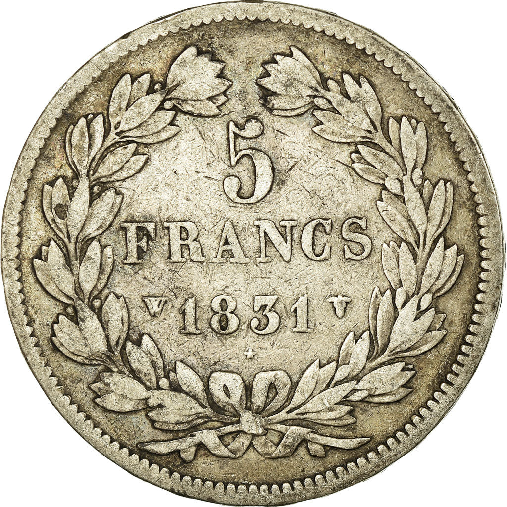 Moneta, Francia, Louis-Philippe, 5 Francs, 1831, Lille, MB, Argento, KM:745.13