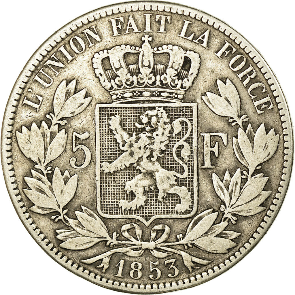 Coin, Belgium, Leopold I, 5 Francs, 5 Frank, 1853, VF(20-25), Silver, KM:17
