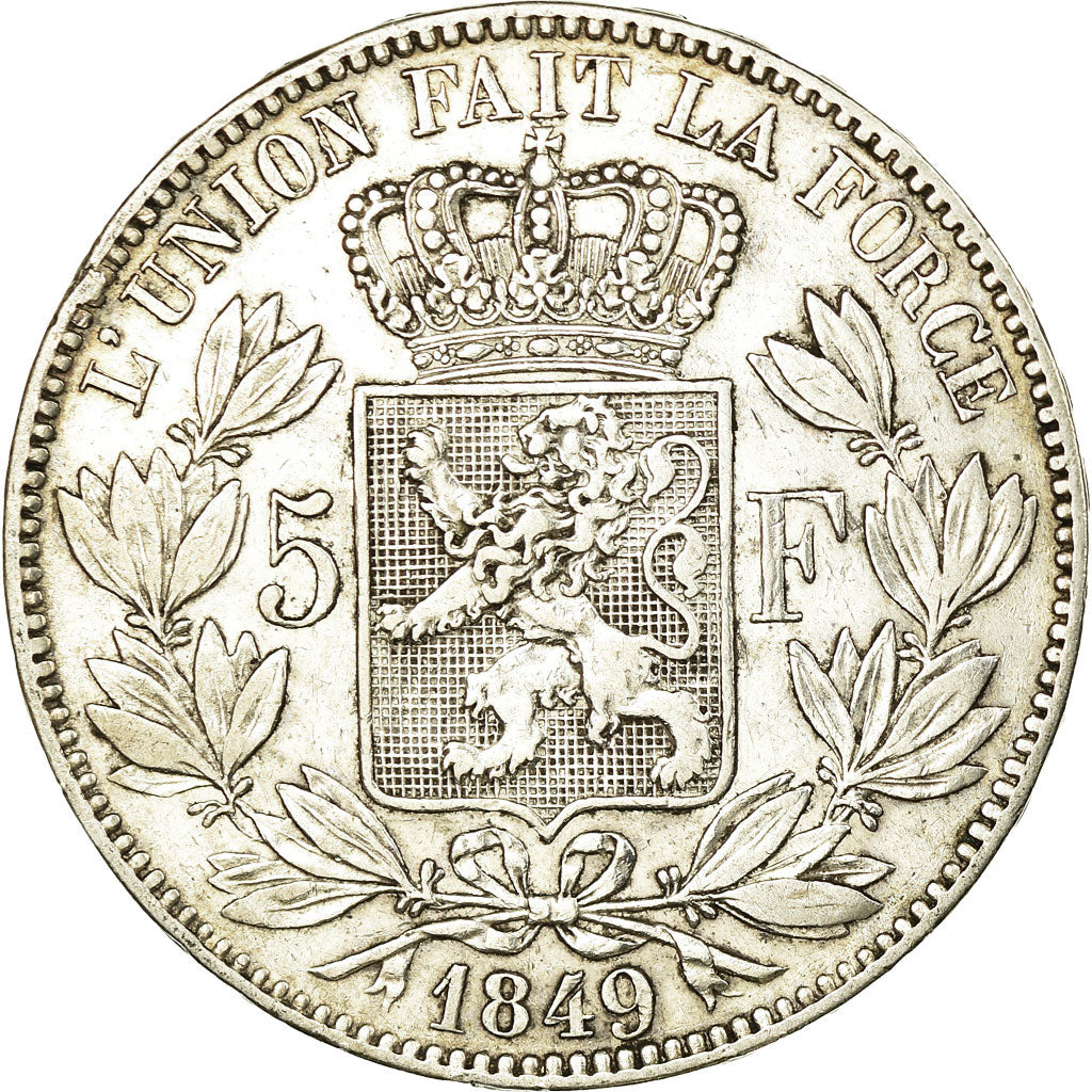 Coin, Belgium, Leopold I, 5 Francs, 5 Frank, 1849, EF(40-45), Silver, KM:17